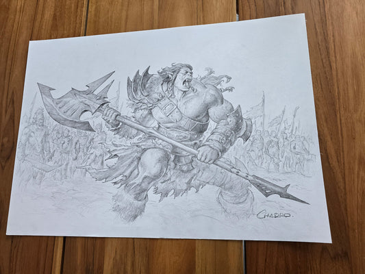 Orc Champion. Original Pencils