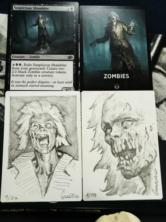 Suspicious Shambler Front Card. Artist Proof