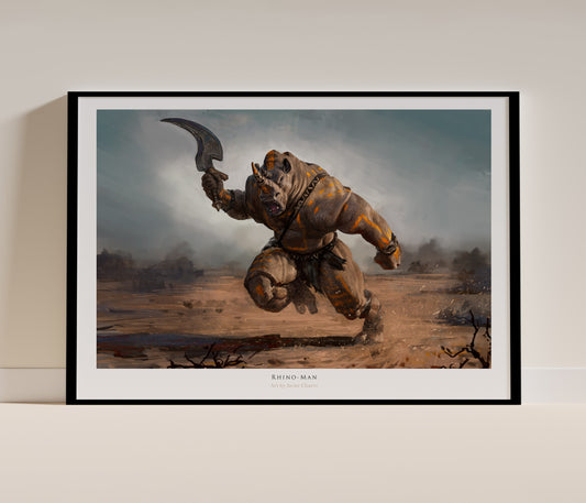 Rhino-man. Art Print